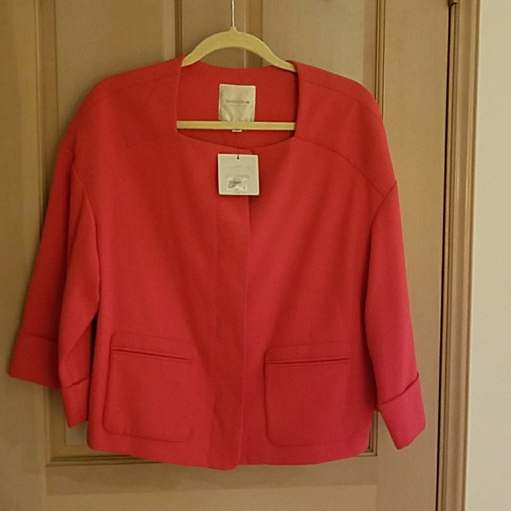 Nordstrom coral jacket  size m. New with tags